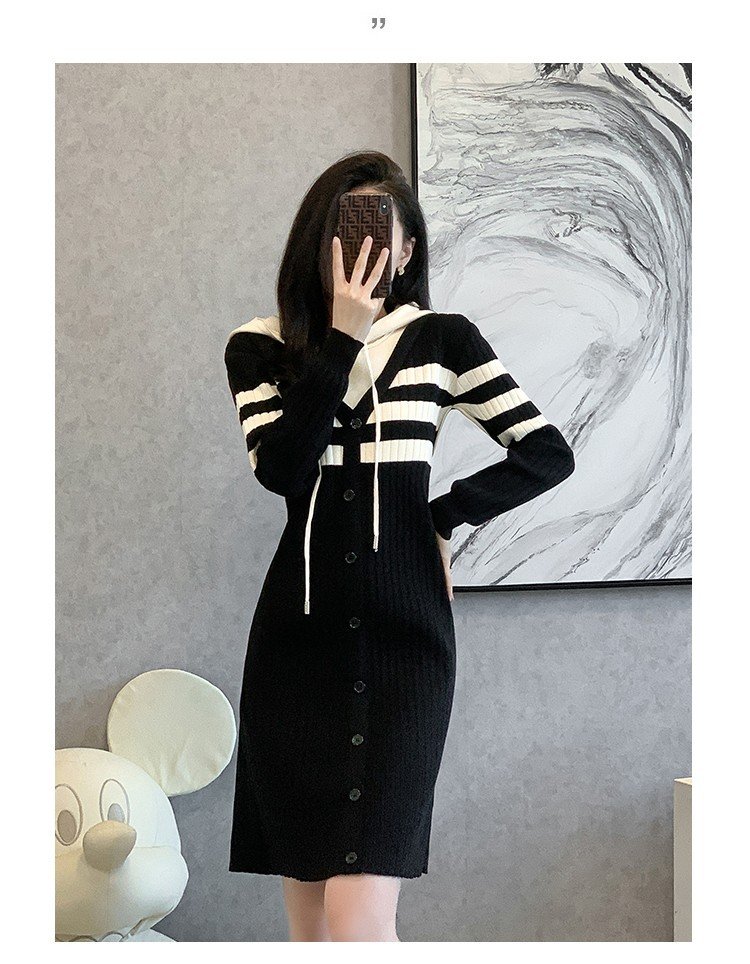 ĐẦM BODY LEN SỌC PHỐI NÓN CAO CẤP D147